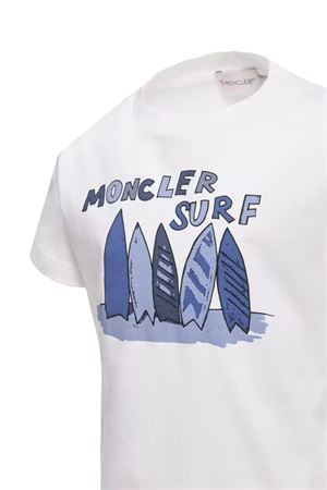 white cotton t-shirt MONCLER KIDS | L19548C0002589AFV034
